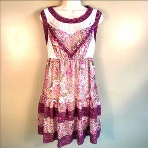 cottagecore style fit n flare lace prairie dress
